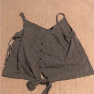 Gray tank top button front